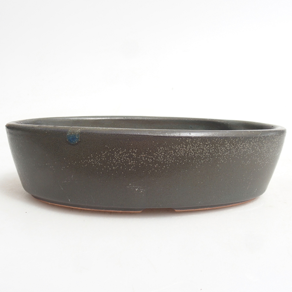 Keramik-Bonsaischale 16,5 x 11 x 4 cm, Farbe grau