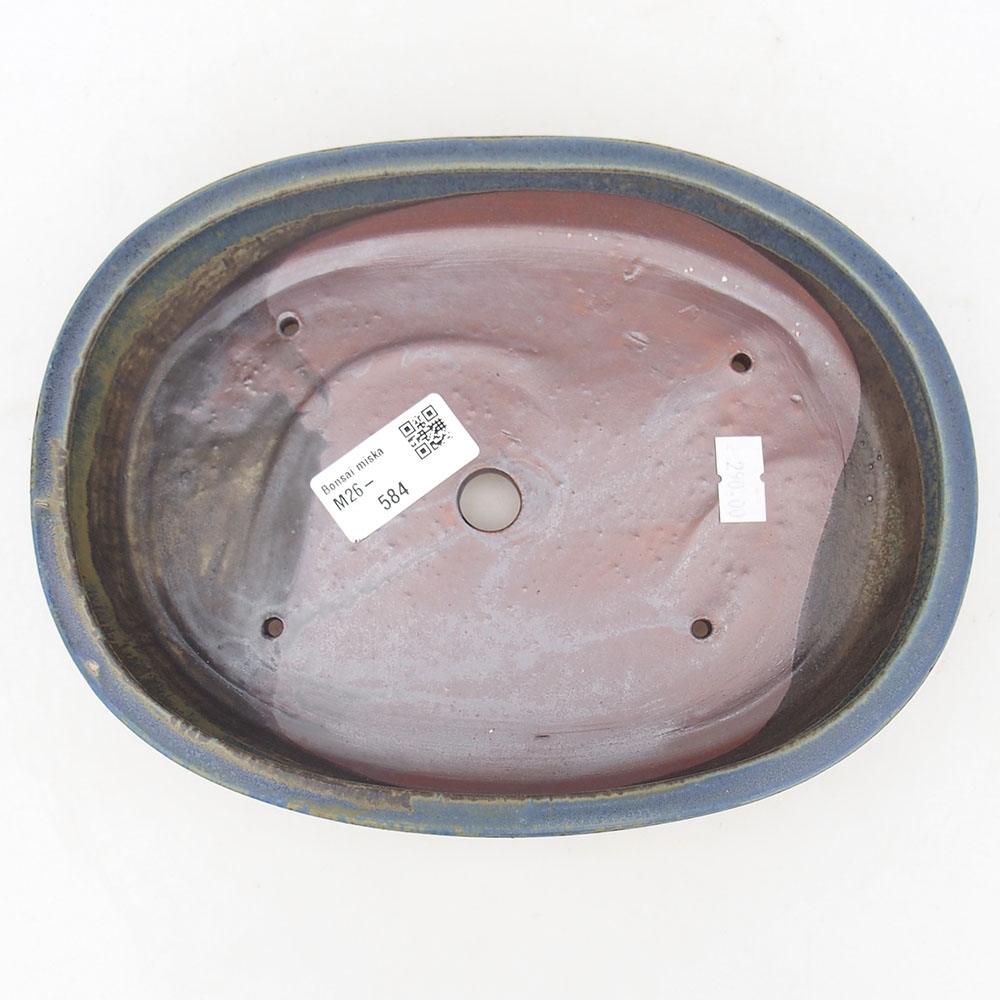 Bonsaischale aus Keramik 22 x 17 x 4 cm, Farbe blau