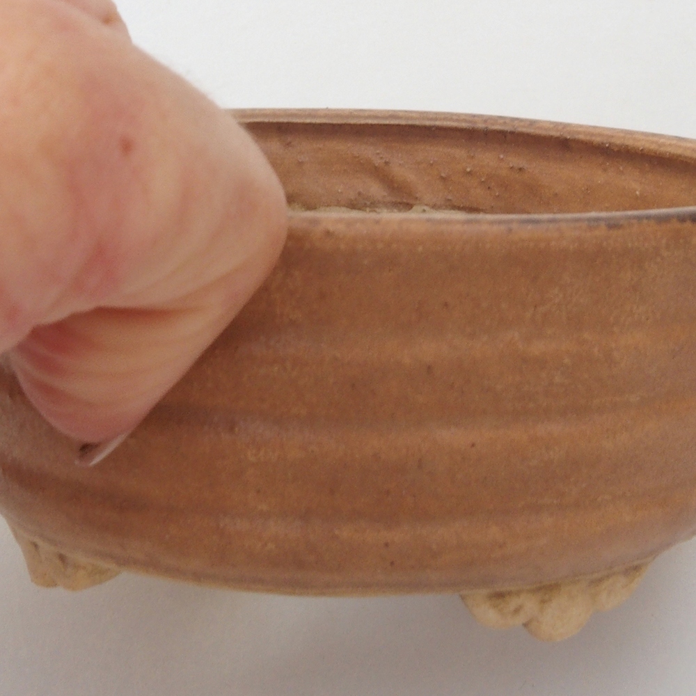Bonsaischale aus Keramik 10,5 x 9 x 4 cm, Farbe braun