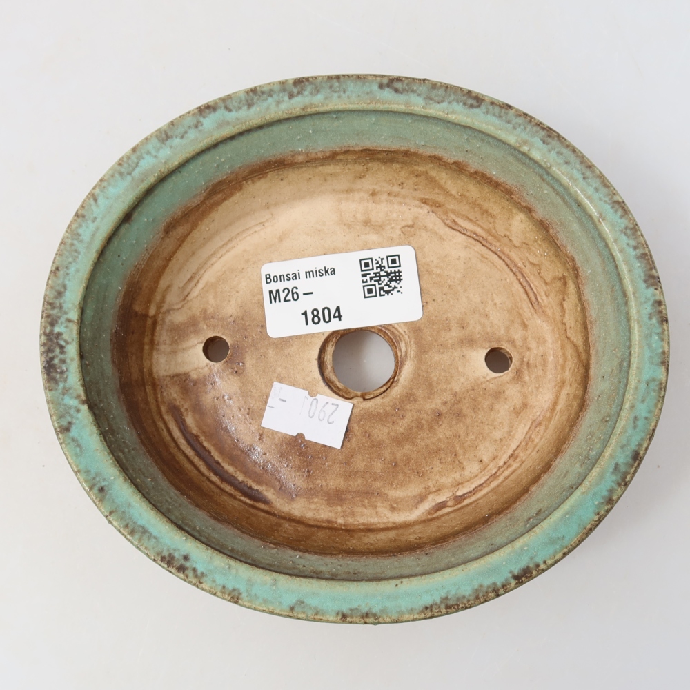 Bonsaischale aus Keramik 14,5 x 12,5 x 4 cm, grün