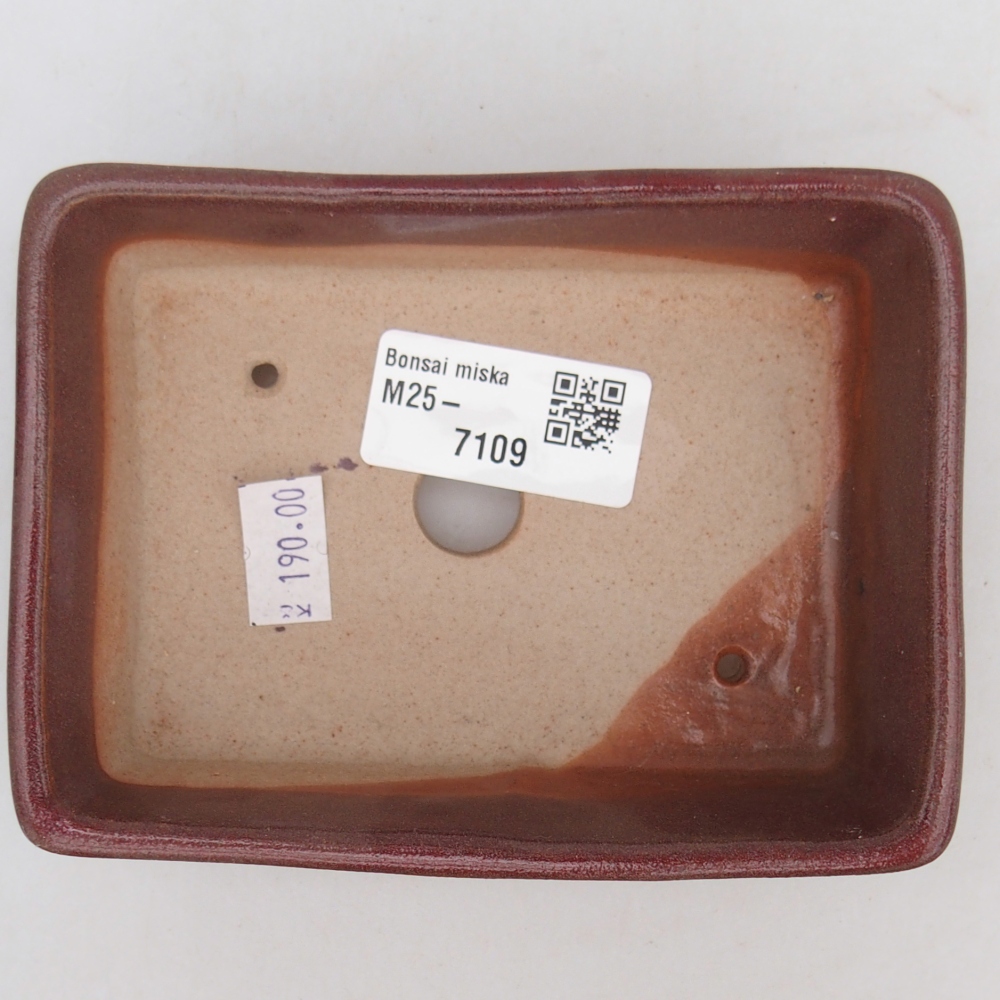 Bonsaischale aus Keramik 11,5 x 9,5 x 6 cm, Farbe burgunderrot