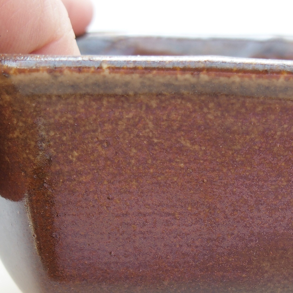 Bonsaischale aus Keramik 10 x 10 x 6 cm, braun