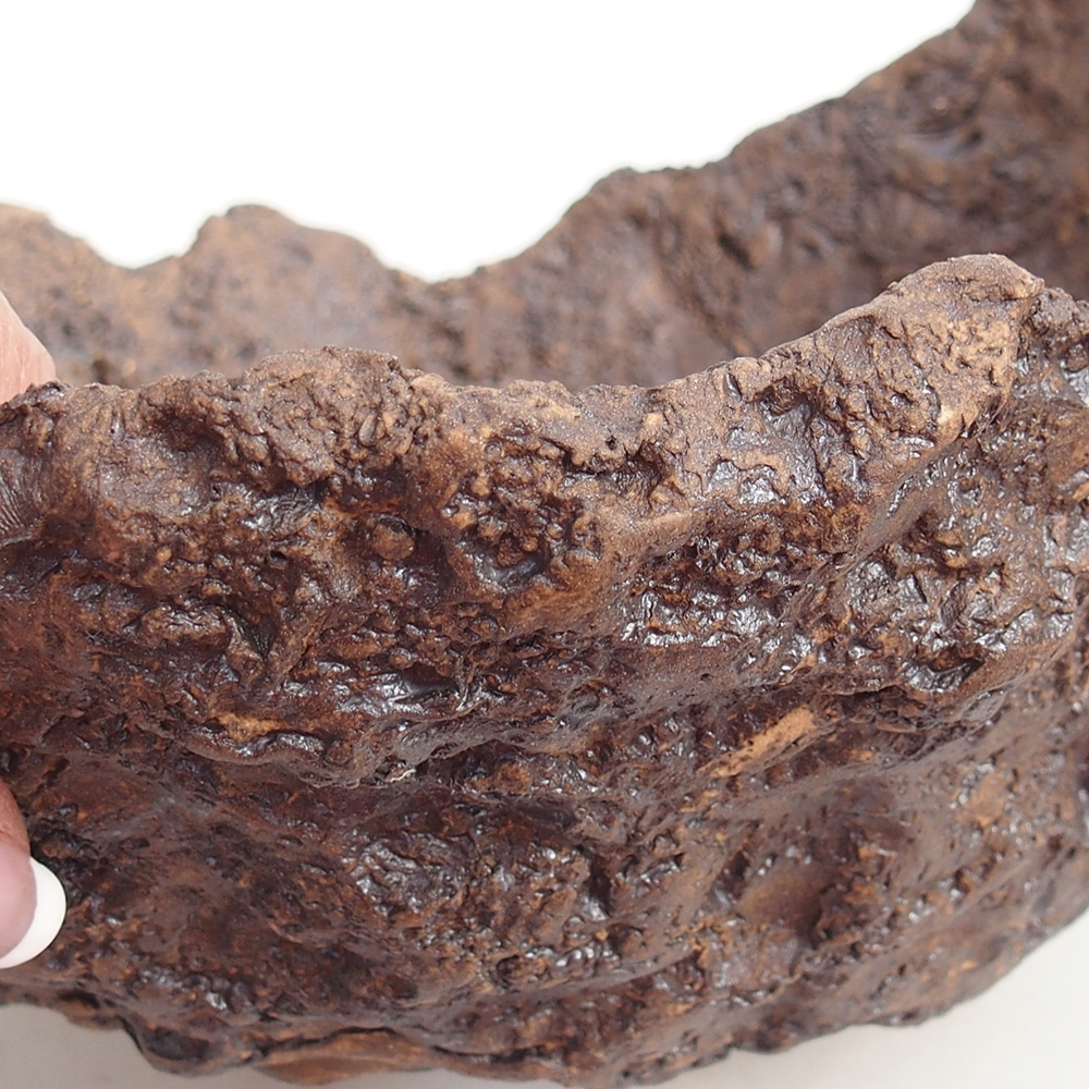 Keramikschale 19 x 15 x 14 cm , Farbe braun