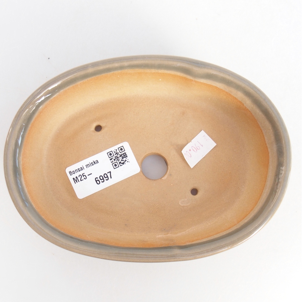 Bonsaischale aus Keramik 15 x 10,5 x 3,5 cm, grau