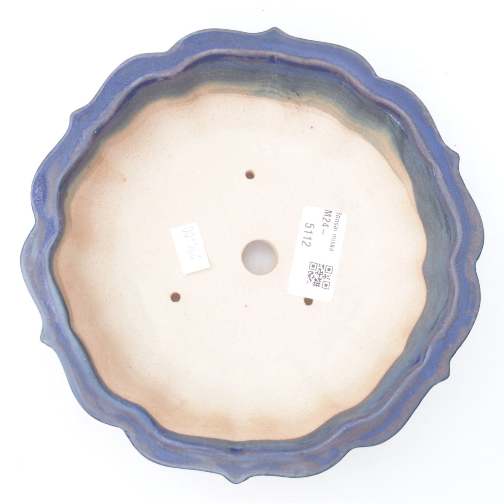 Keramik-Bonsaischale 18,5 x 18,5 x 5 cm, Farbe blau