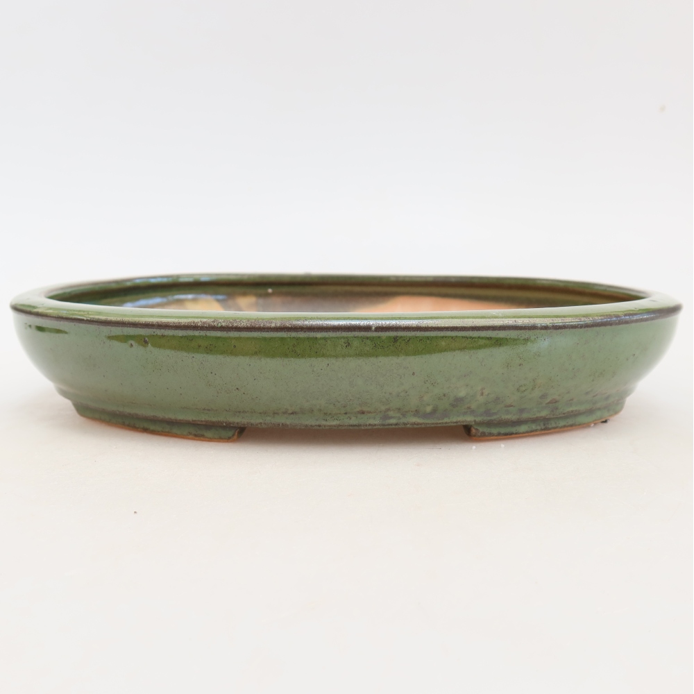Bonsaischale aus Keramik 24,5 x 20 x 4 cm, grün