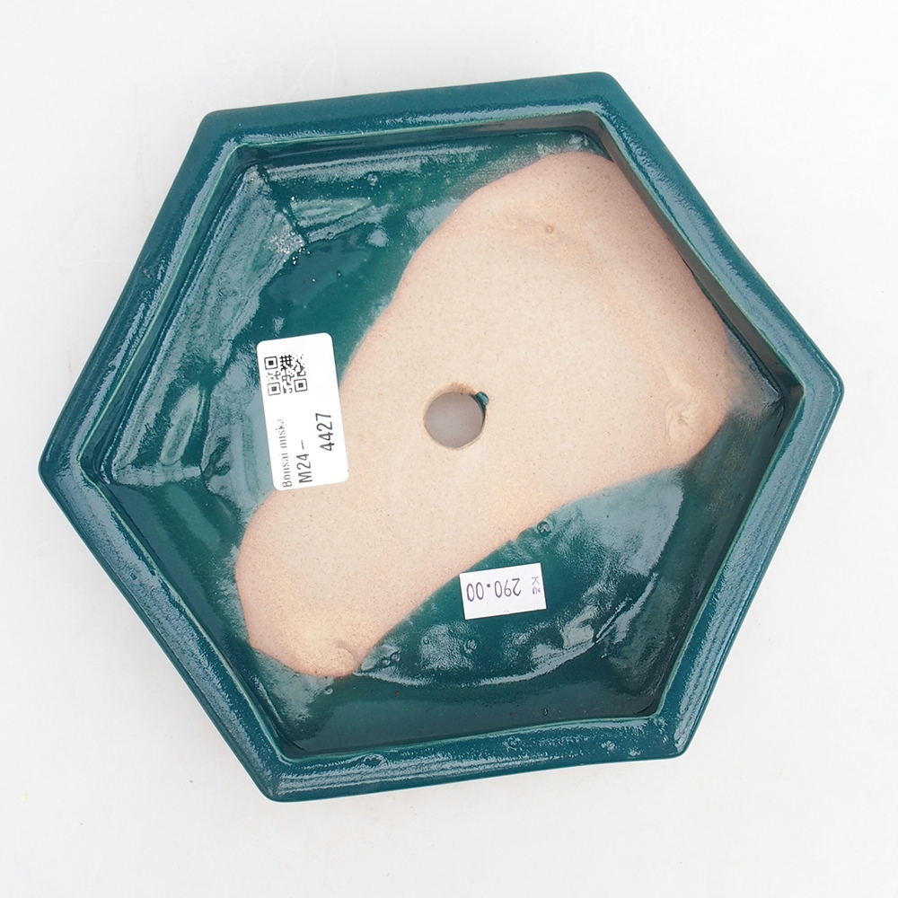 Bonsaischale aus Keramik 20 x 17,5 x 4 cm, Farbe grün