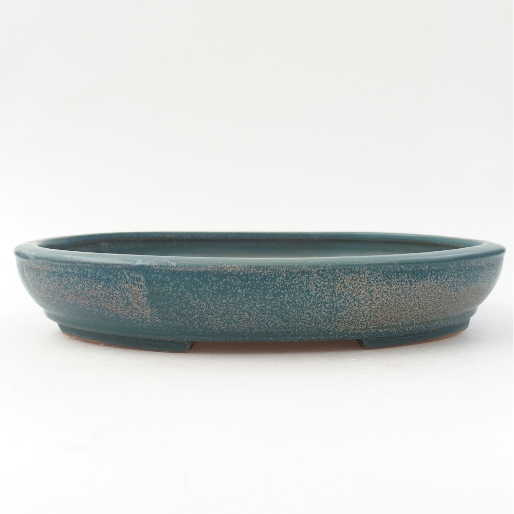 Keramik-Bonsaischale 24,5 x 20 x 4 cm, Farbe blau