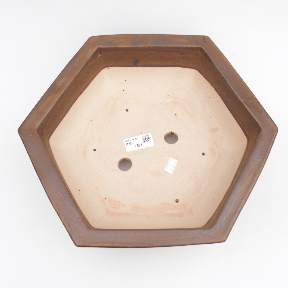 Bonsaischale aus Keramik 32 x 28 x 10 cm, braun