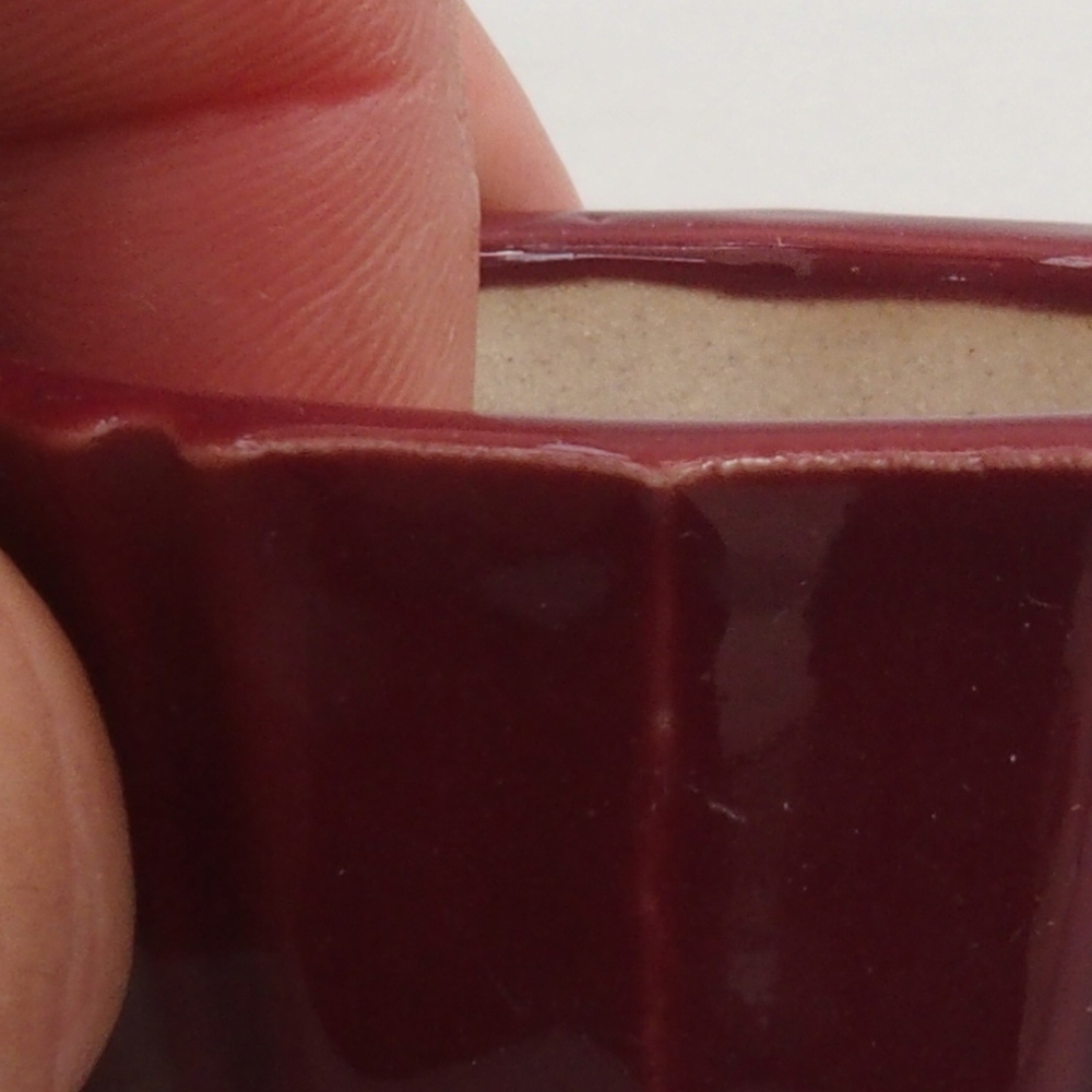 Mini-Bonsaischale 5 x 5 x 3 cm, Farbe Burgunder