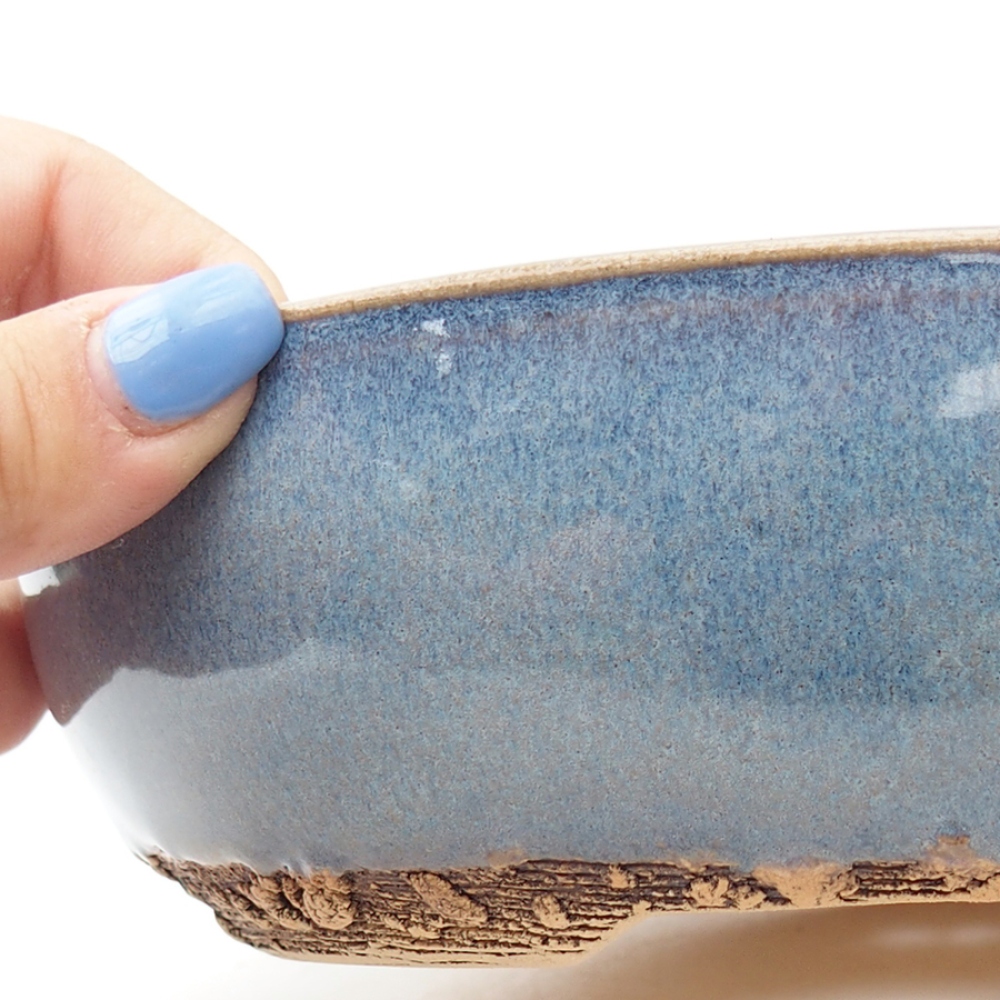 Keramik-Bonsai-Schale 18 x 18 x 5,5 cm, Farbe blau