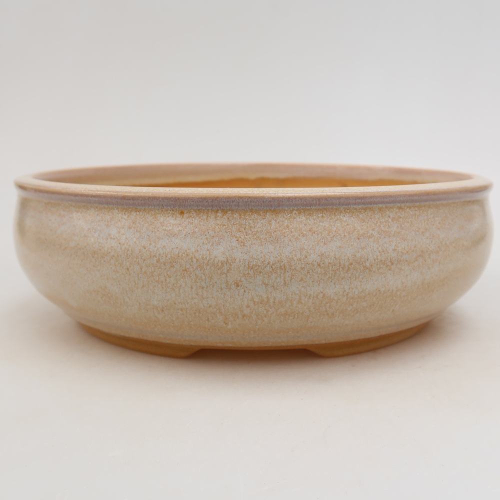 Keramik-Bonsai-Schale, 22,5 x 22,5 x 6,5 cm, Farbe: Beige