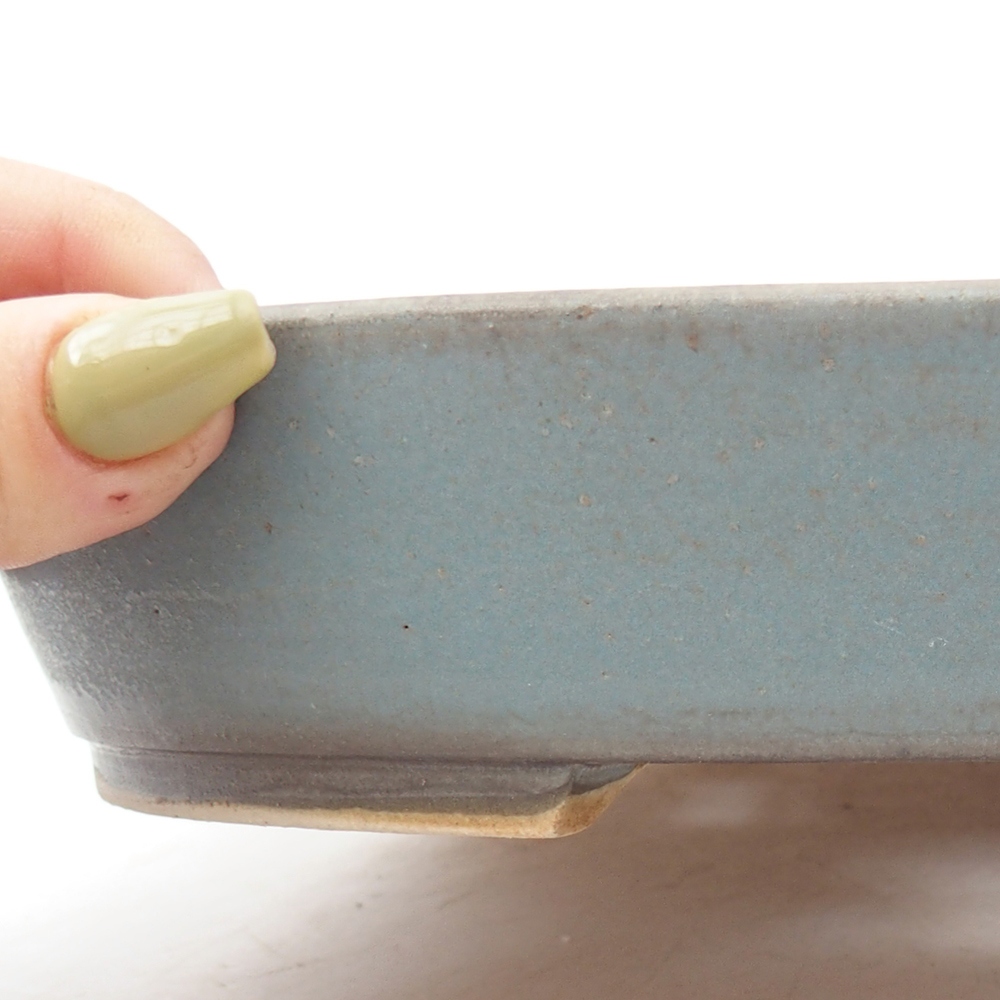 Keramik-Bonsaischale 22 x 19,5 x 4,5 cm, Farbe blau