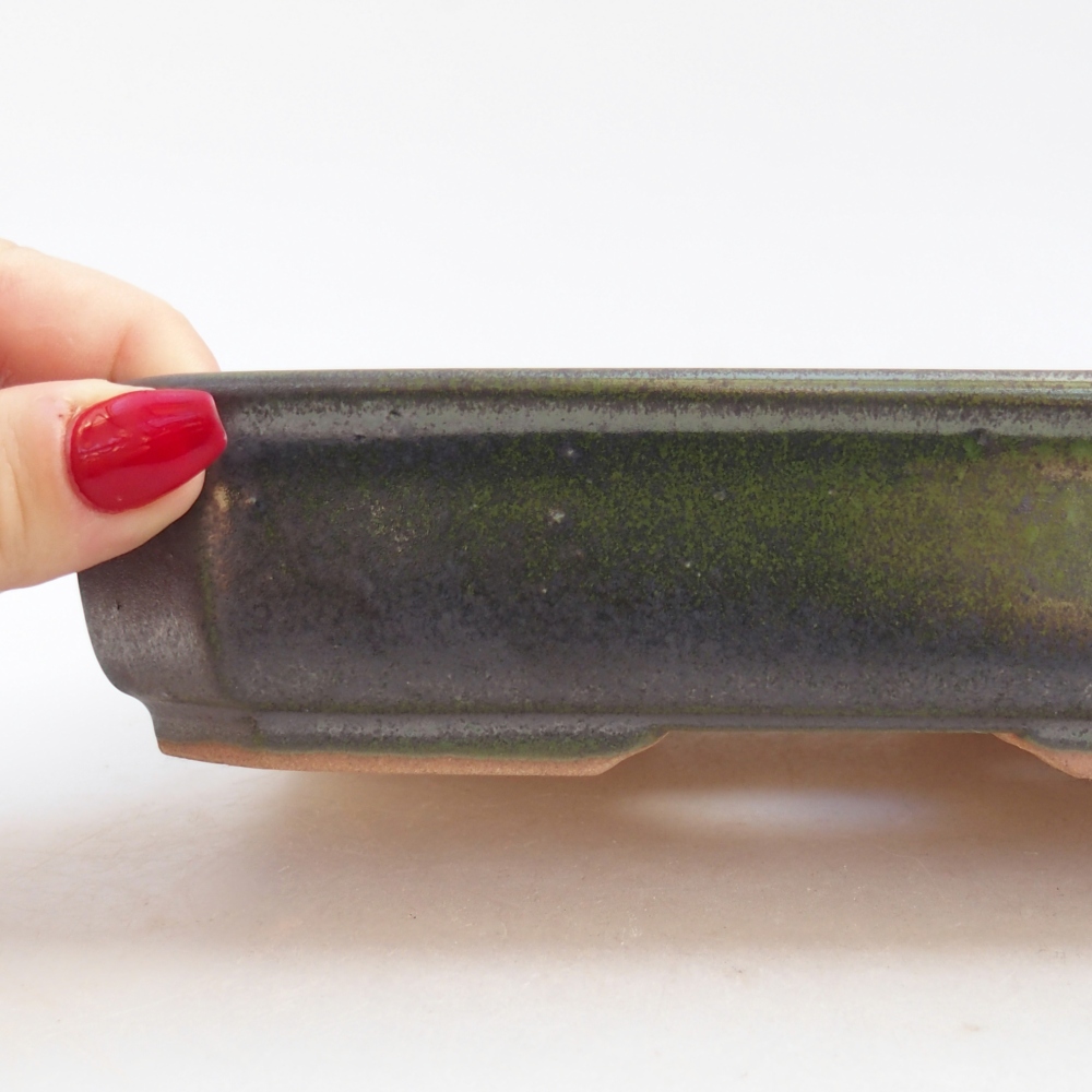 Bonsaischale aus Keramik 19 x 13 x 4 cm, grün