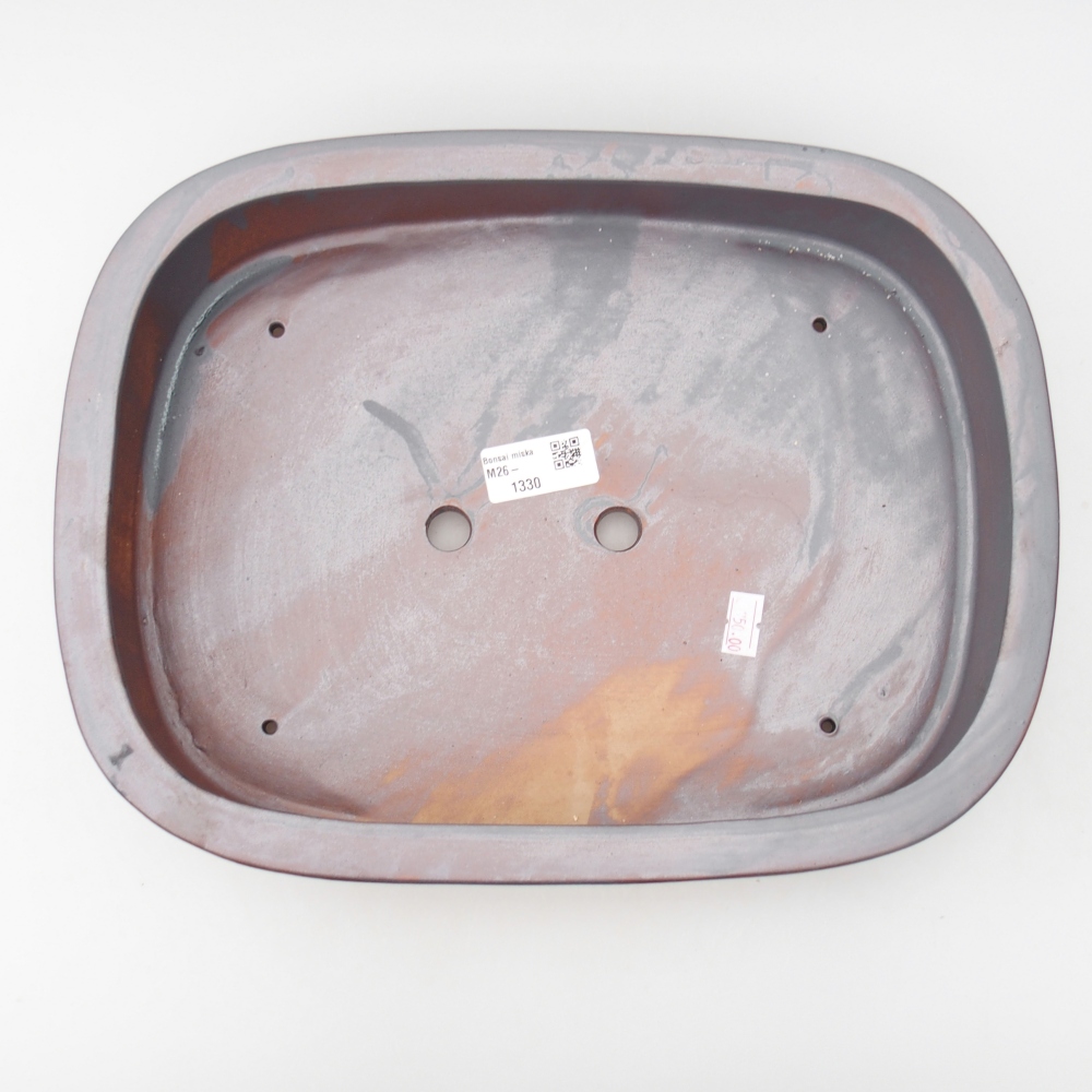 Bonsaischale aus Keramik 32 x 24,5 x 6,5 cm, metallfarben