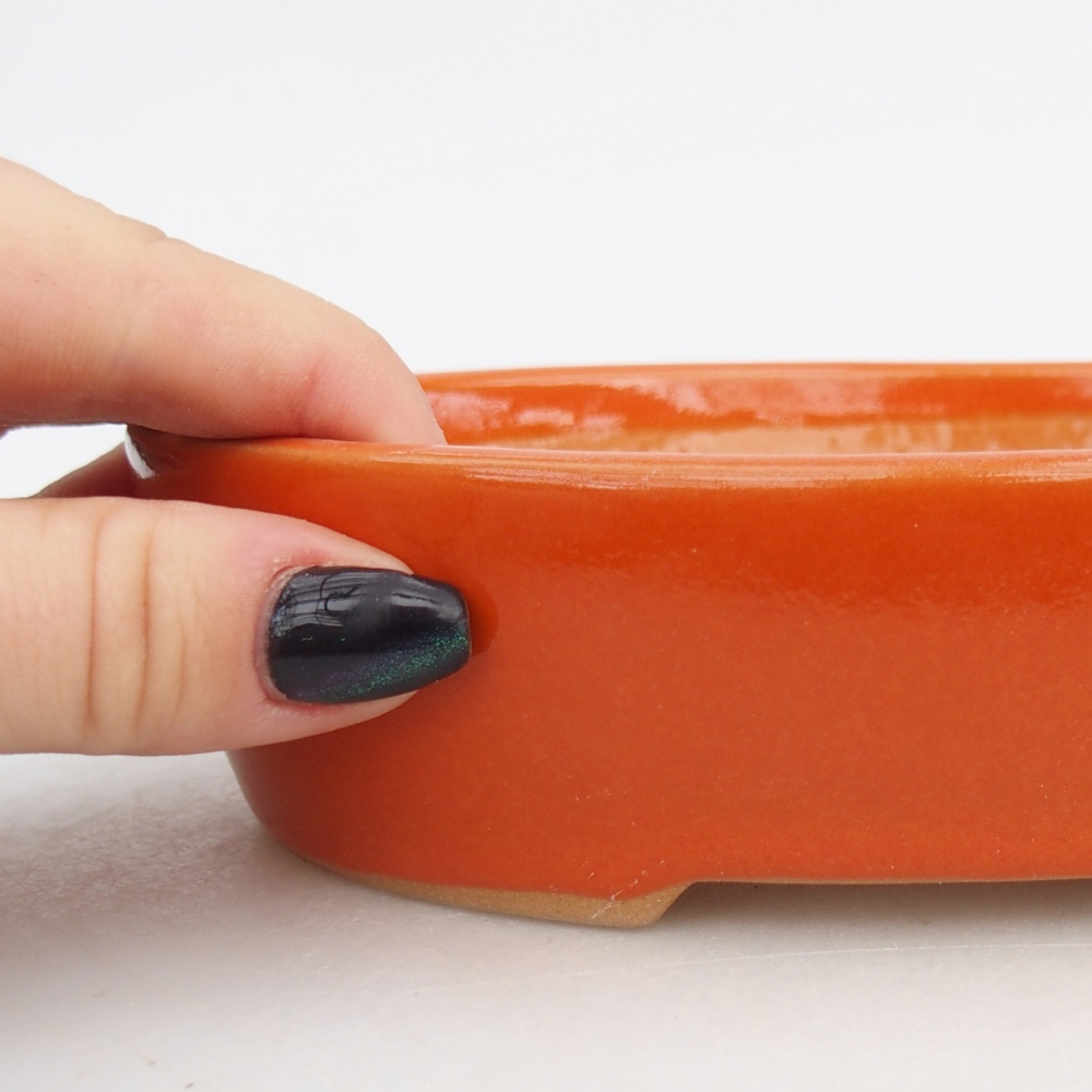 Bonsaischale aus Keramik 17 x 14 x 4 cm, orange