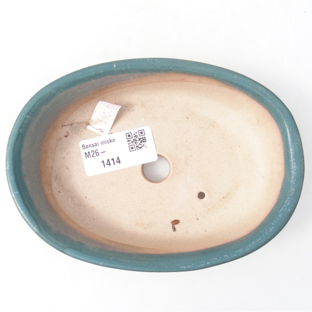 Bonsaischale aus Keramik 14,5 x 10,5 x 3,5 cm, Farbe blau