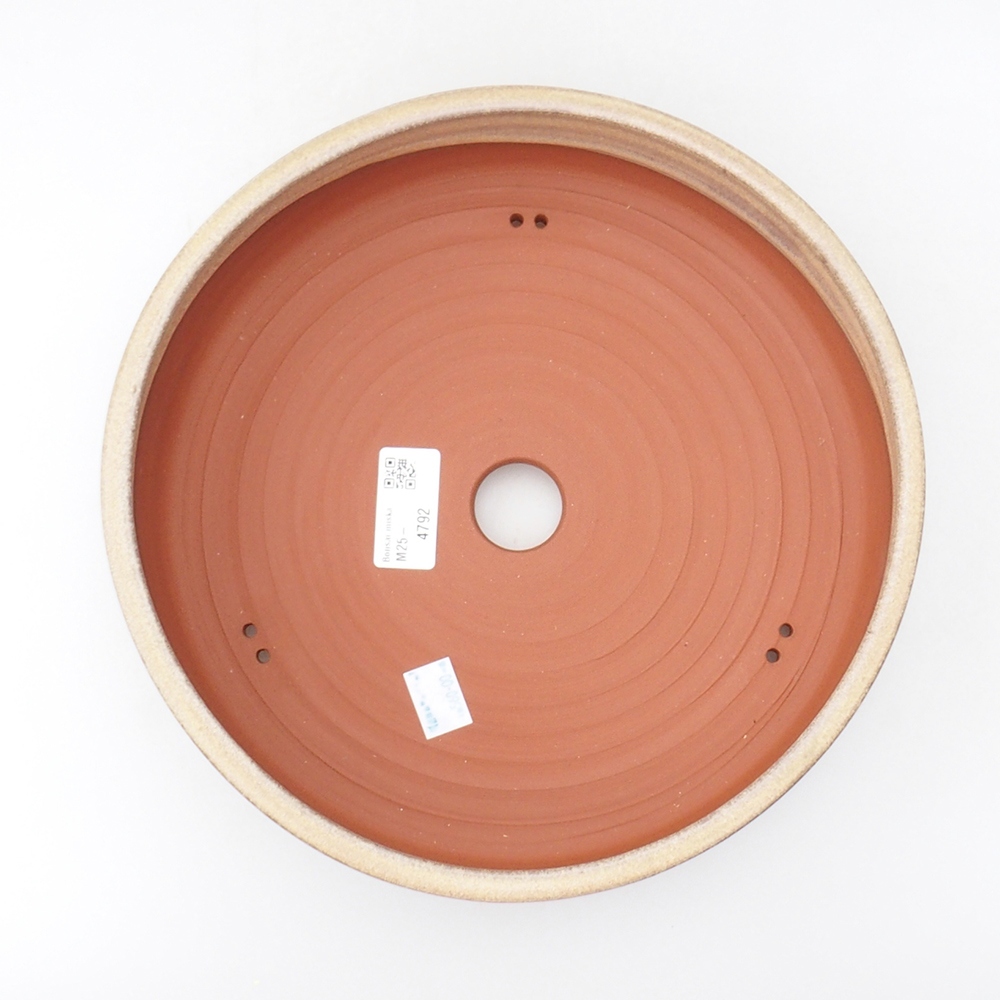 Keramik-Bonsaischale 24,5 x 24,5 x 6,5 cm, Farbe Beige