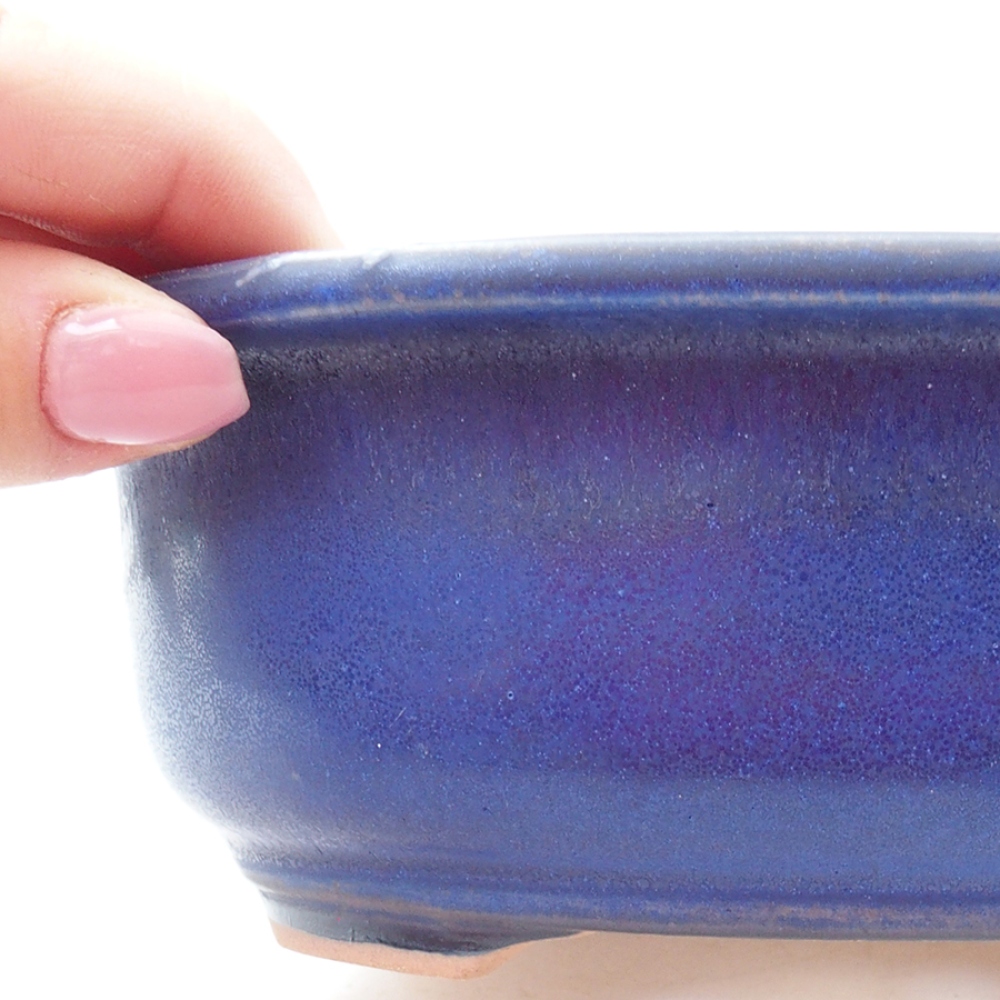 Keramik-Bonsaischale 18 x 14,5 x 6 cm, Farbe blau