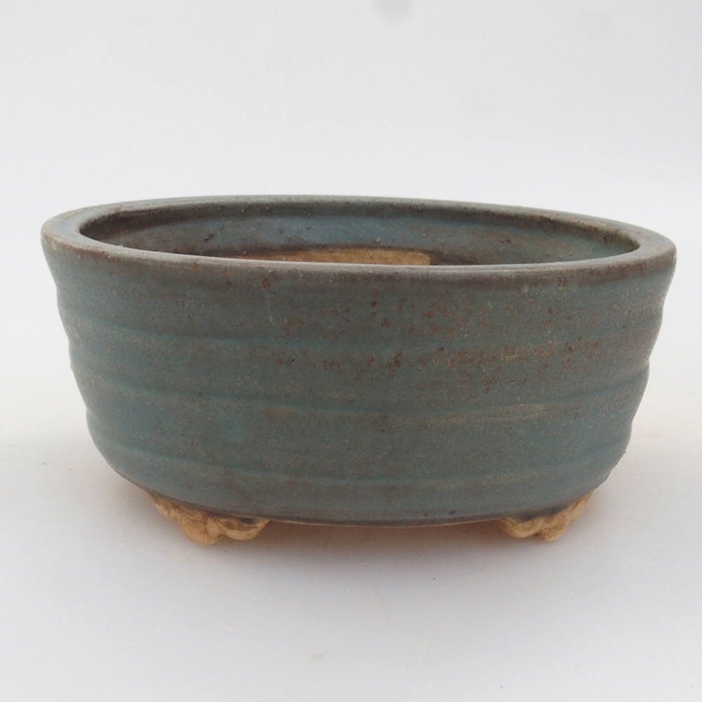 Bonsaischale aus Keramik 10,5 x 9 x 4 cm, Farbe blau