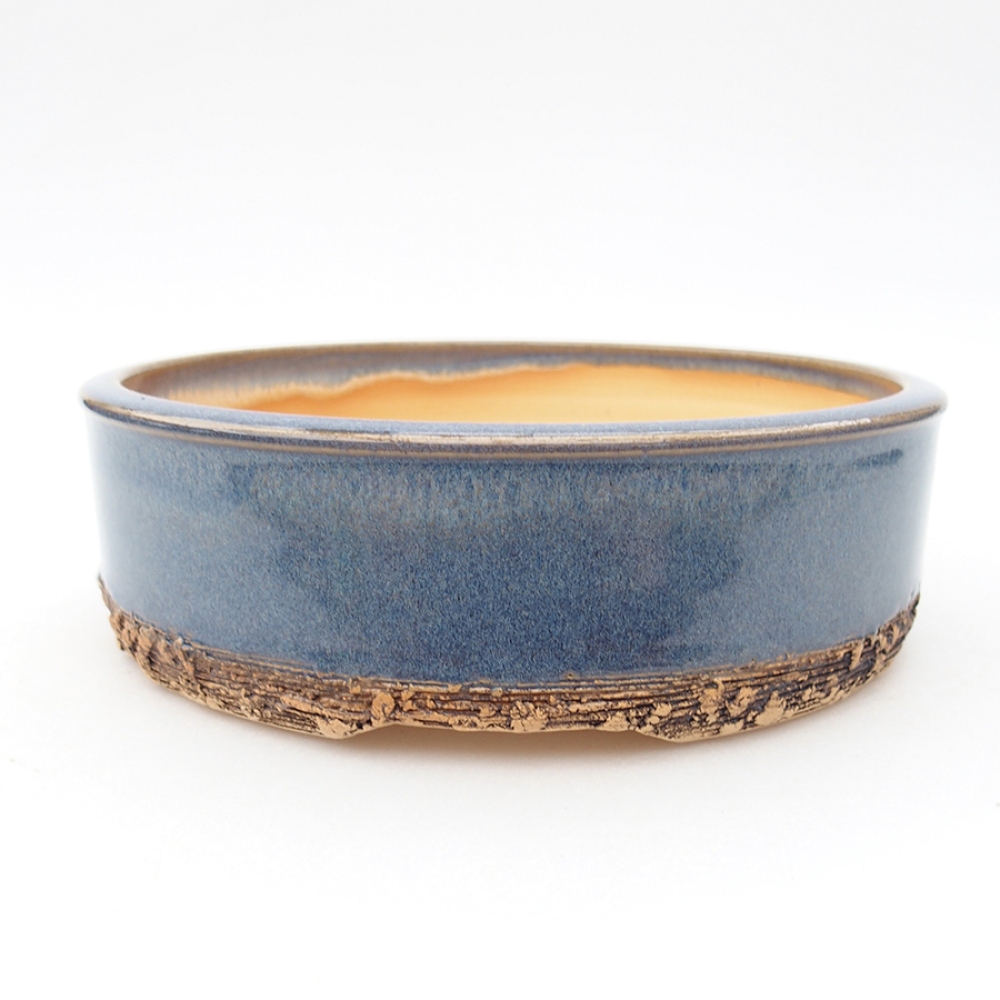 Keramik-Bonsai-Schale 18,5 x 18,5 x 5,5 cm, Farbe blau