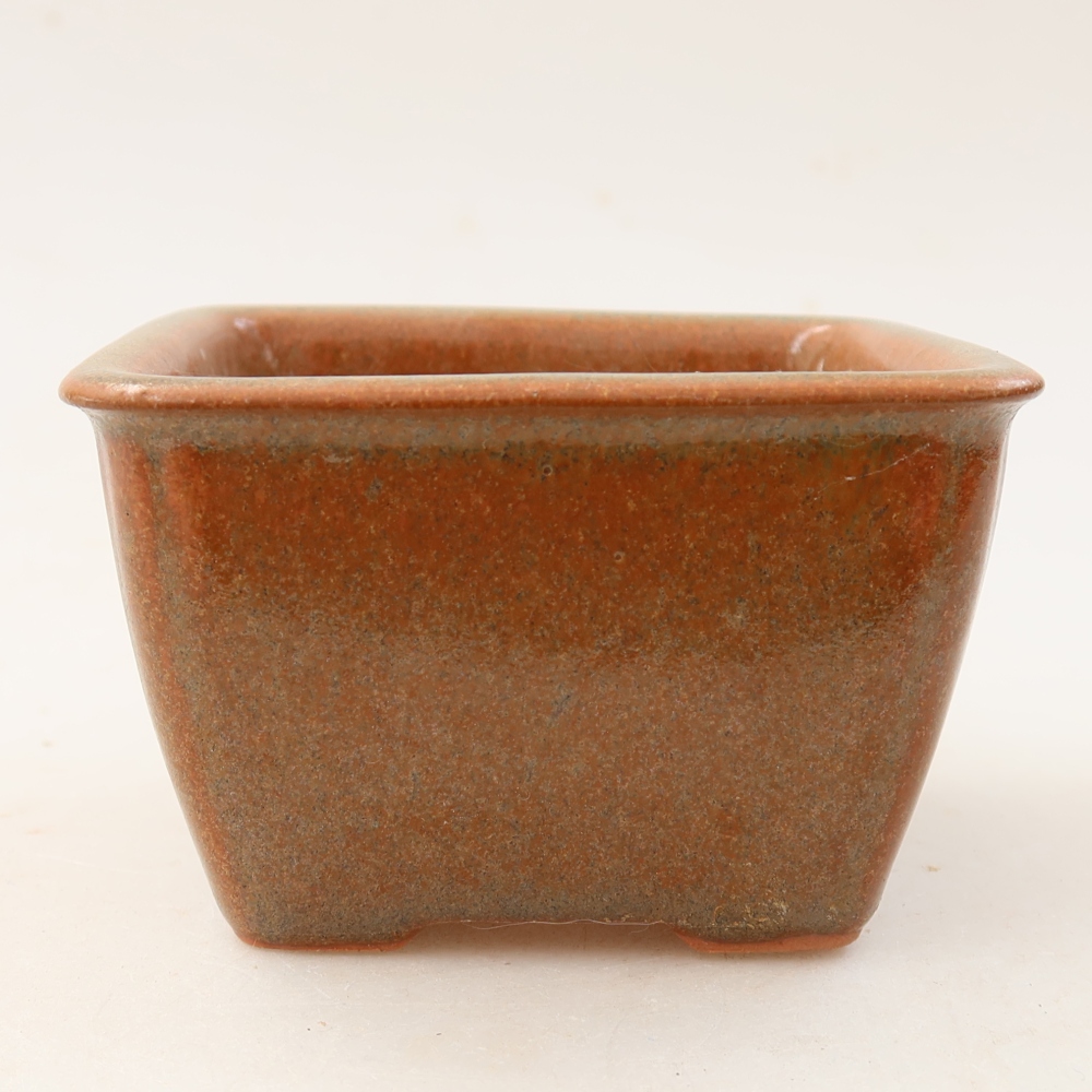 Bonsaischale aus Keramik 8,5 x 8,5 x 5,5 cm, braun