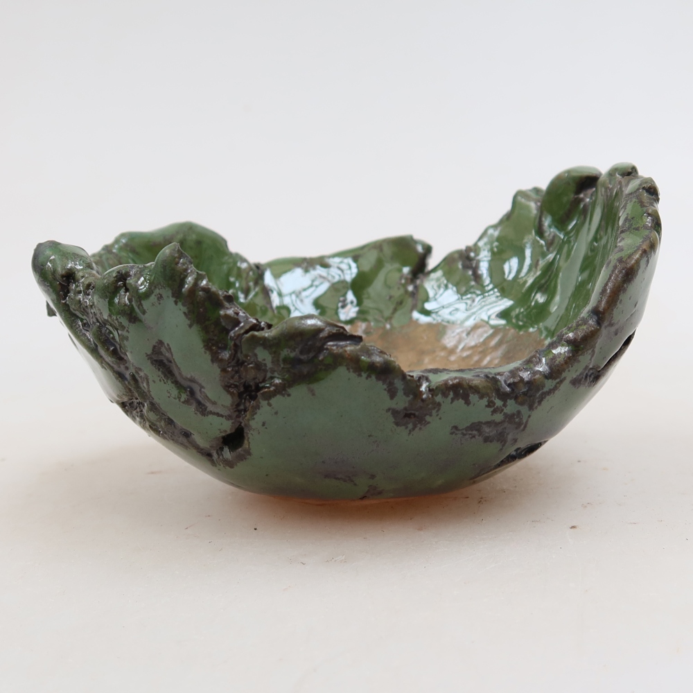 Keramikschale  11,5 x 10,5 x 6 cm, Farbe: grün