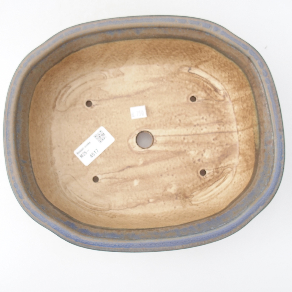 Keramik-Bonsaischale 24 x 21 x 7,5  cm, Farbe blau