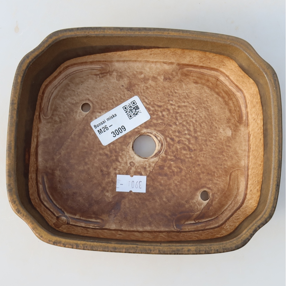 Bonsaischale aus Keramik 17,5 x 14,5 x 5 cm, braun