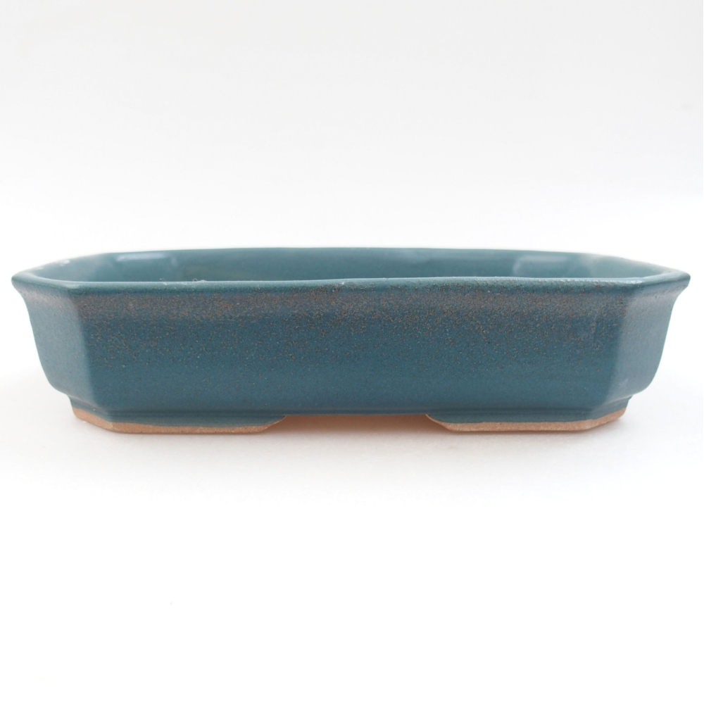 Keramik-Bonsaischale 19 x 13,5 x 4,5 cm, Farbe blau