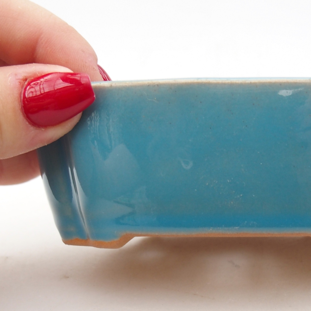 Bonsaischale aus Keramik 10,5 x 8 x 3,5 cm, Farbe blau