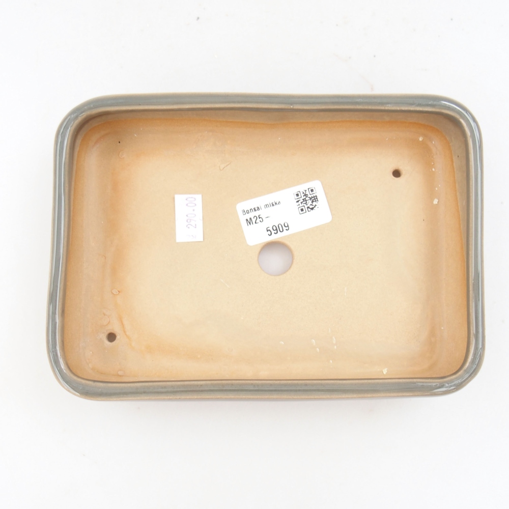 Keramik-Bonsaischale 18 x 13 x 4 cm, Farbe grau
