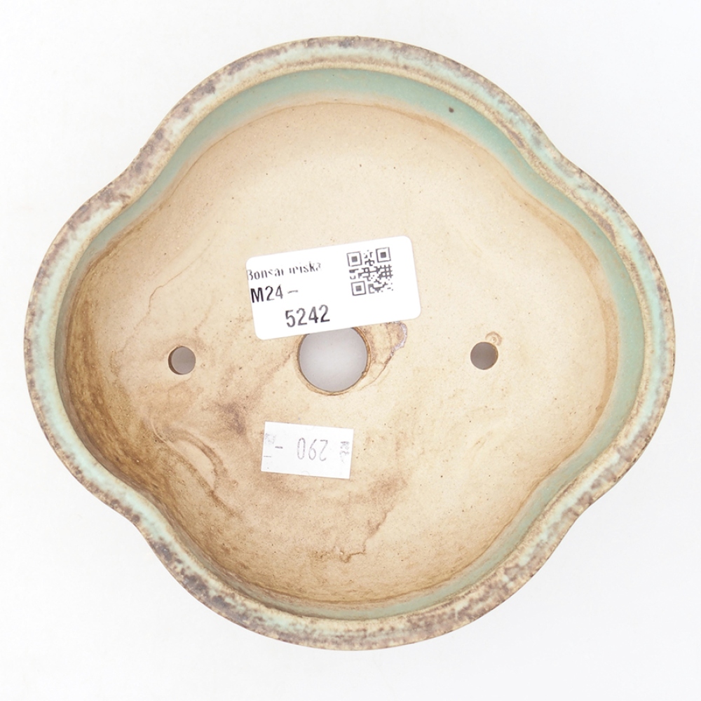 Bonsaischale aus Keramik 13,5 x 13 x 5 cm, Farbe Grün