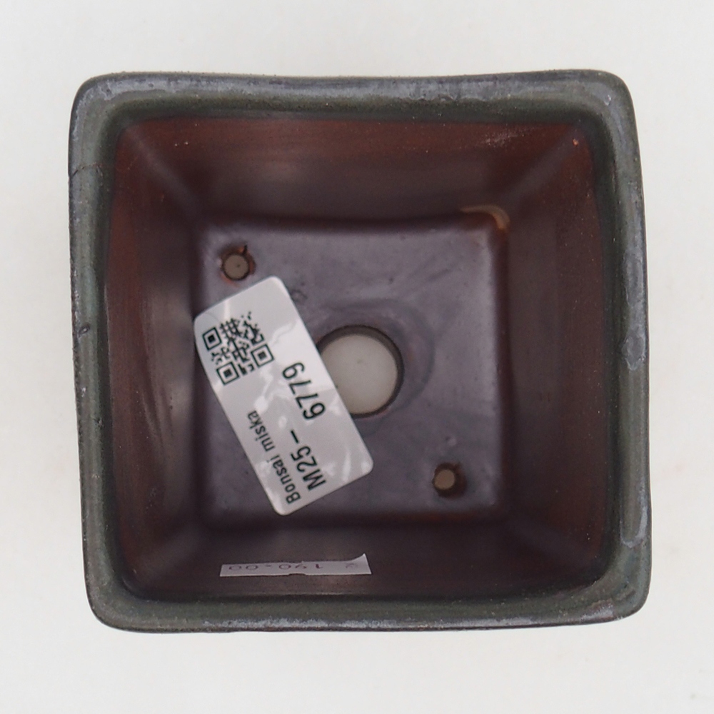 Bonsaischale aus Keramik 7,5 x 7,5 x 8,5 cm, grau