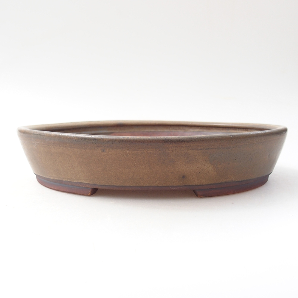 Bonsaischale aus Keramik  22,5 x 20 x 4  cm, Farbe braun