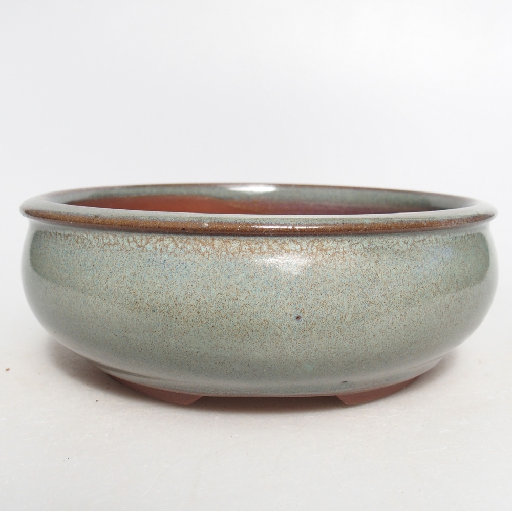 Bonsaischale aus Keramik 14 x 14 x 5 cm, grün