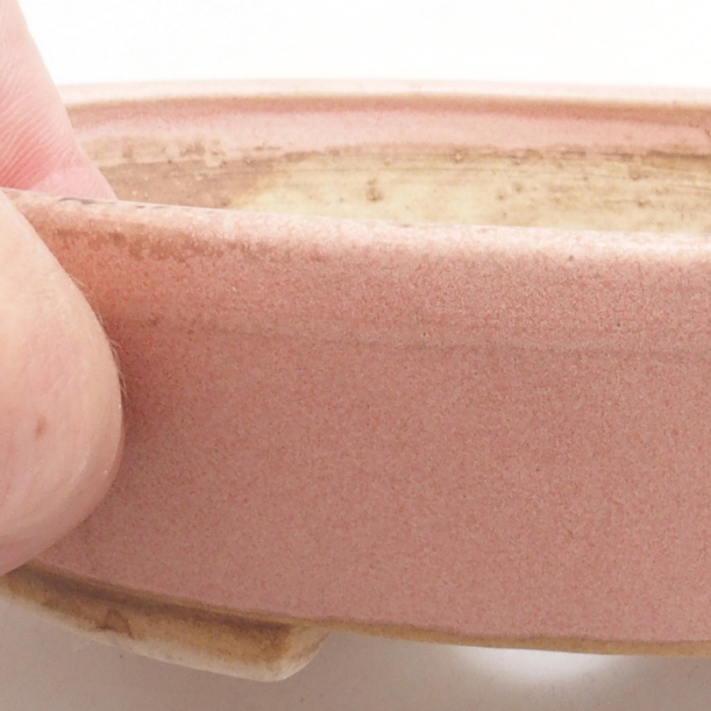 Bonsaischale aus Keramik 15 x 13,5 x 3,5 cm, Farbe rosa