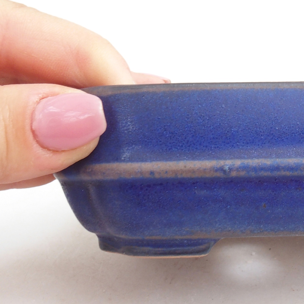 Keramik-Bonsaischale 12 x 10 x 4 cm, Farbe blau
