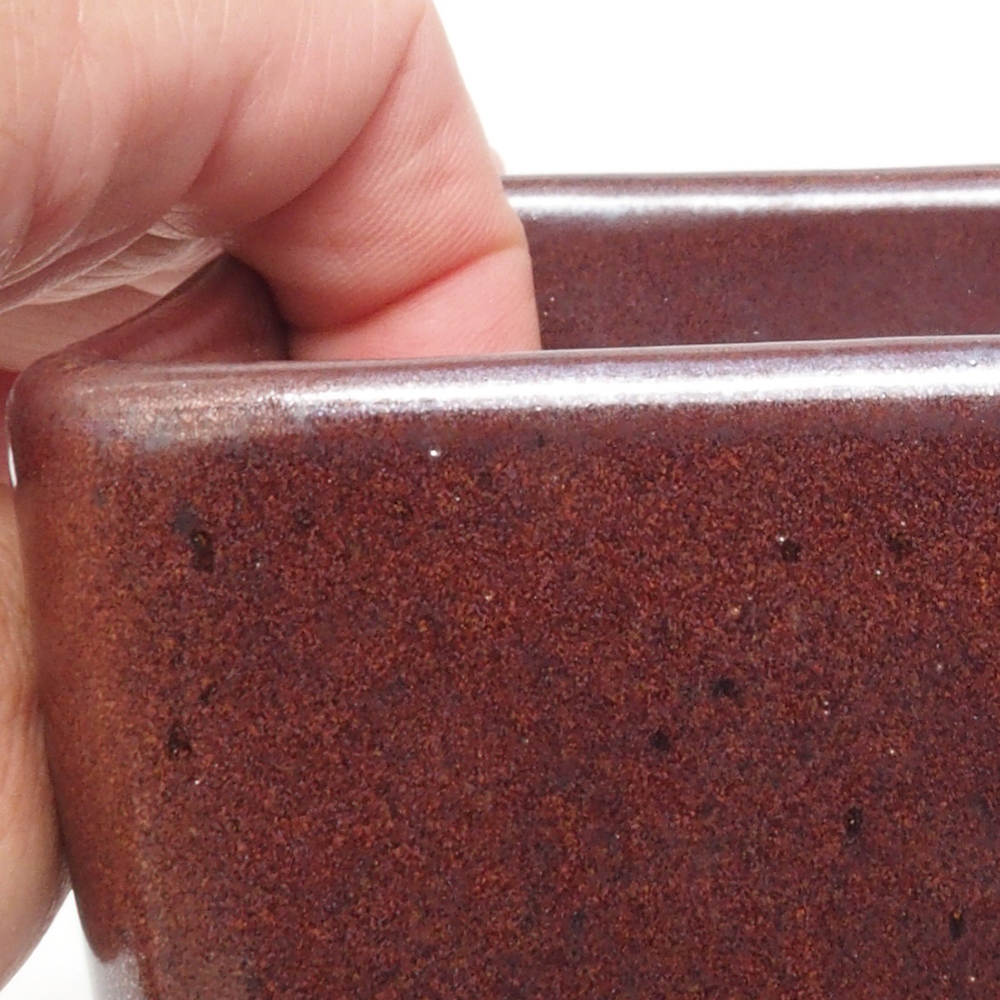 Keramik-Bonsaischale 8,5 x 8,5 x 11 cm, Farbe braun