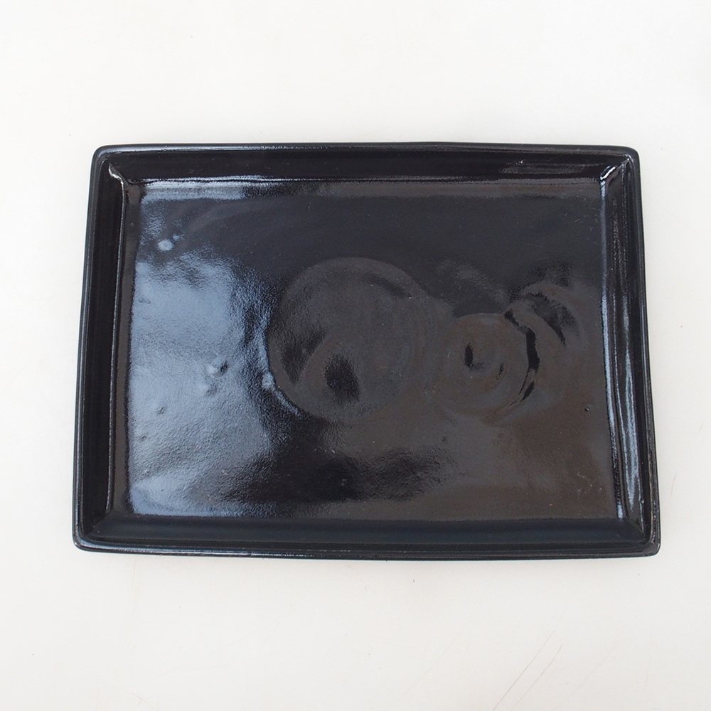 Bonsai-Schale rechteckig 22,5 x 17 x 1,5 cm – schwarz
