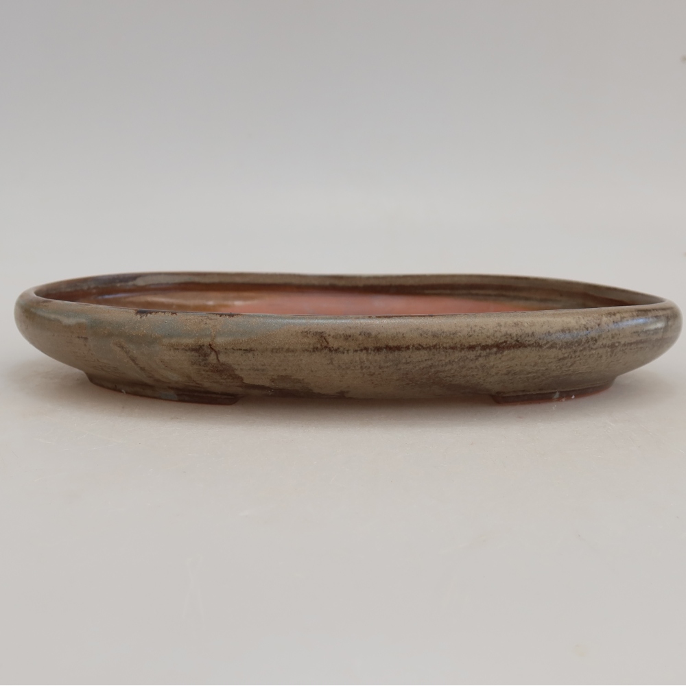 Bonsaischale aus Keramik 22,5 x 16,5 x 3 cm, braun