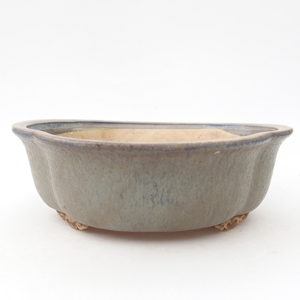 Keramik-Bonsaischale 19 x 17 x 6 cm, Farbe blau