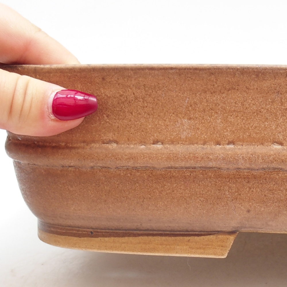 Keramik-Bonsaischale 29,5 x 25 x 7 cm, Farbe Rosa