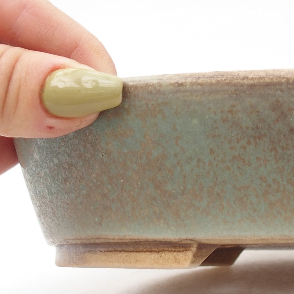 Keramik-Bonsaischale 18 x 16,5 x 4 cm, Farbe Grün
