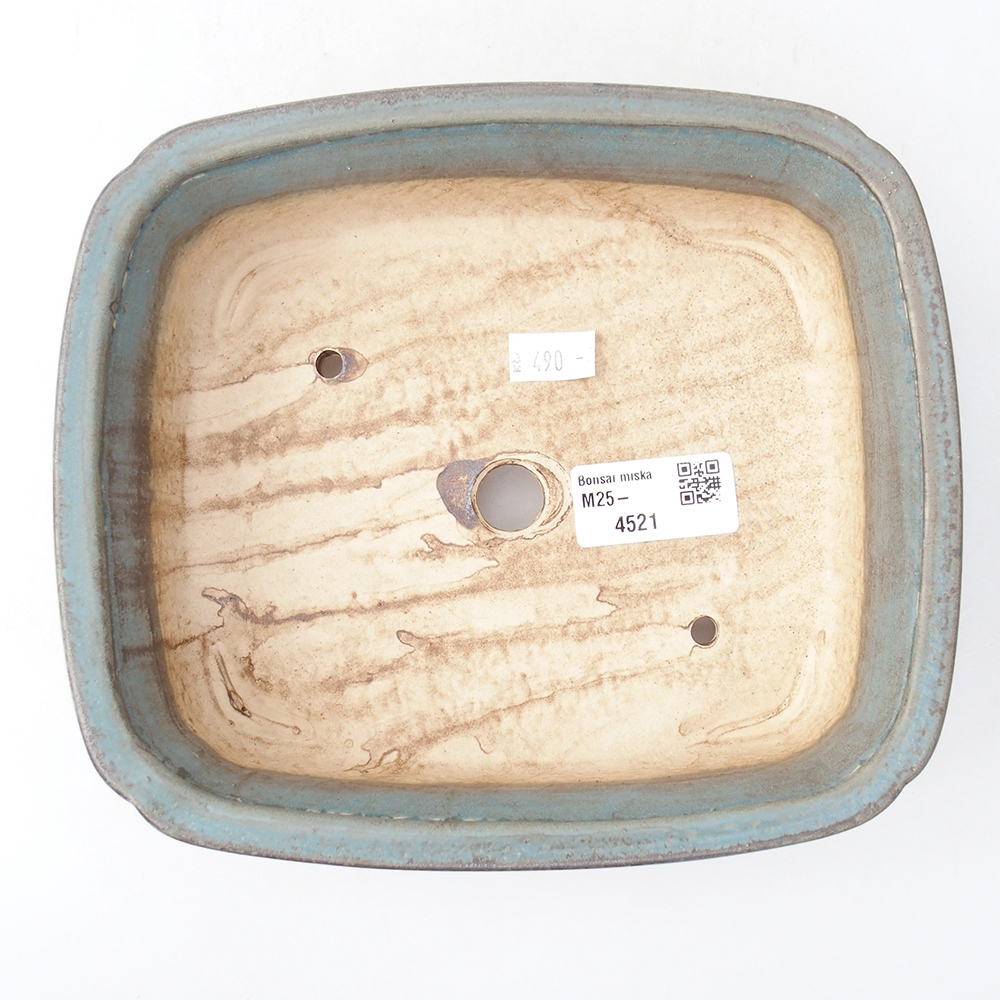 Keramik-Bonsaischale 19,5 x 17 x 5,5  cm, Farbe blau