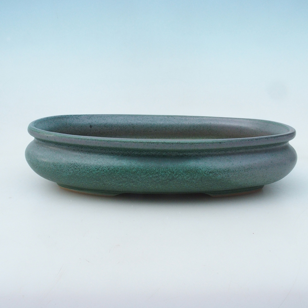 Bonsai-Schale + Unterschale H15 – 25,5 x 17,5 x 6 cm. – grün