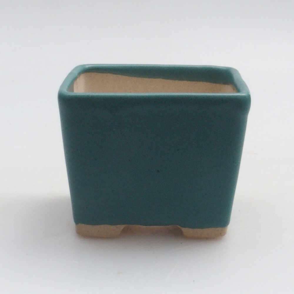 Keramik Bonsai Schale 6 x 6 x 4,5 cm, Farbe blau