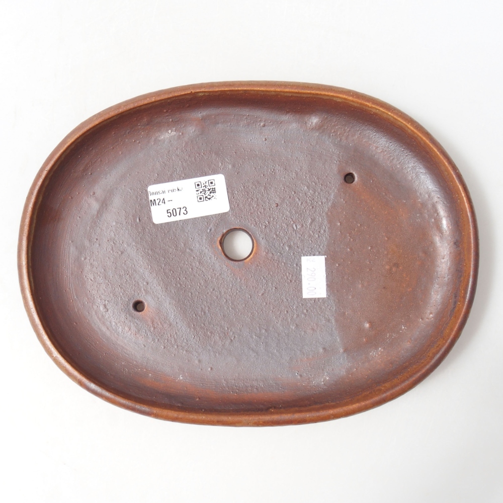 Keramik-Bonsaischale 22 x 16,5 x 3 cm, Farbe braun