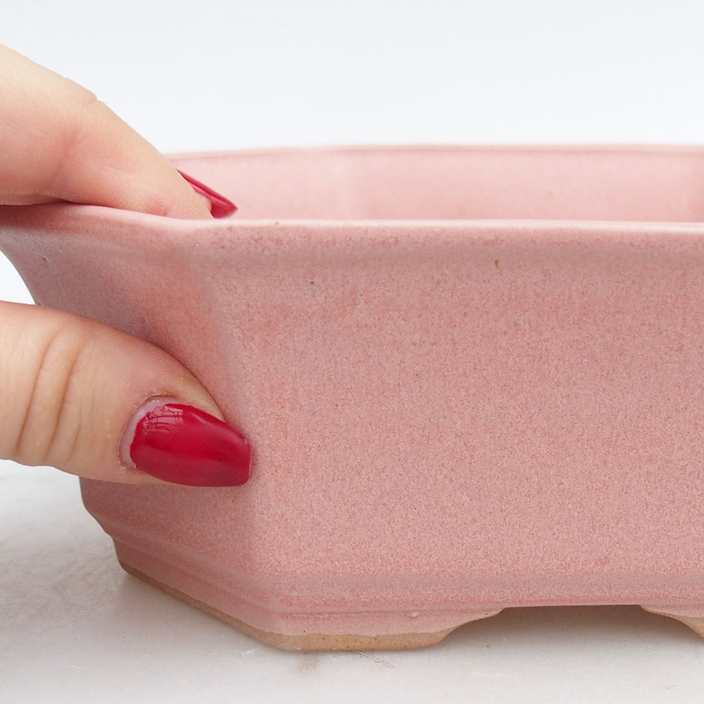 Bonsaischale aus Keramik 17,5 x 17,5 x 6 cm, rosa