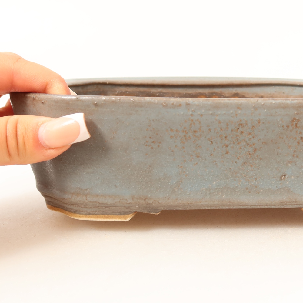 Keramik-Bonsai-Schale 21,5 x 18 x 6 cm, Farbe: Blau